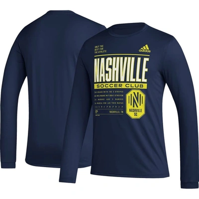 Shop Adidas Originals Adidas Navy Nashville Sc Club Dna Long Sleeve Aeroready T-shirt