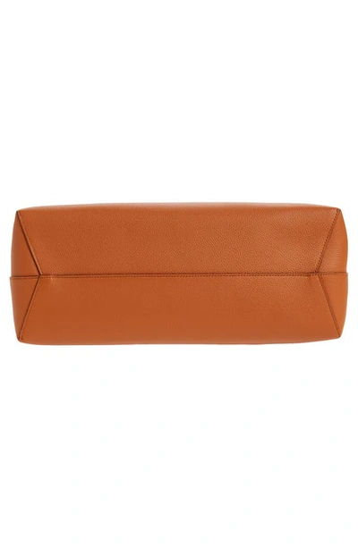 Shop Mcm Medium Lauretos Reversible Leather Shopper Bag In Cognac