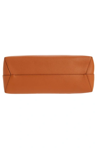 Mcm Medium Lauretos Reversible Leather Shopper Bag In Cognac