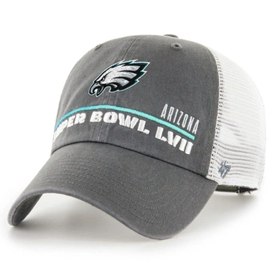 Shop 47 '  Charcoal Philadelphia Eagles Super Bowl Lvii Mesa Trucker Clean Up Adjustable Hat