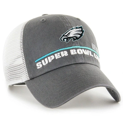 Shop 47 '  Charcoal Philadelphia Eagles Super Bowl Lvii Mesa Trucker Clean Up Adjustable Hat