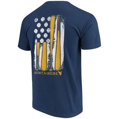 Shop Image One Navy West Virginia Mountaineers Baseball Flag Comfort Colors T-shirt