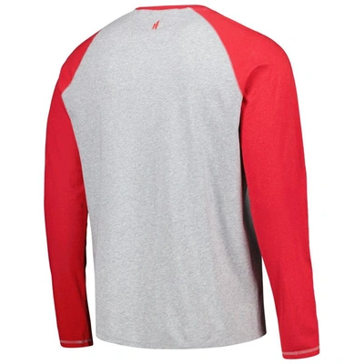 Shop Johnnie-o Red/heather Gray Los Angeles Angels Alsen Raglan Long Sleeve T-shirt