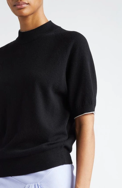 Shop Victoria Beckham Short Sleeve Cashmere Sweater In Black