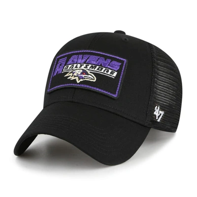 Shop 47 Youth ' Black Baltimore Ravens Levee Mvp Trucker Adjustable Hat