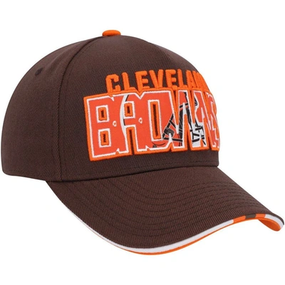 Shop Outerstuff Youth Brown Cleveland Browns On Trend Precurved A-frame Snapback Hat