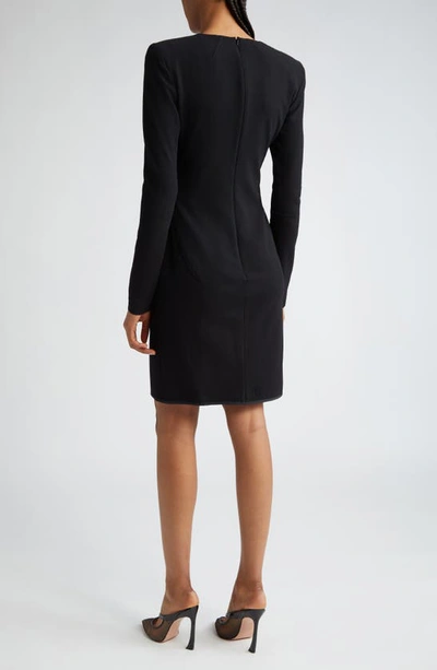 Victoria Beckham Below-knee Length Wool Blend Dress In Black