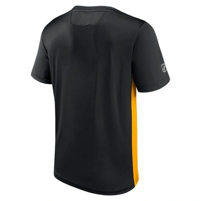 Shop Fanatics Branded Black/gold Pittsburgh Penguins Authentic Pro Rink Tech T-shirt