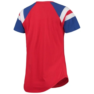 Shop Starter Red/royal Philadelphia Phillies Game On Notch Neck Raglan T-shirt