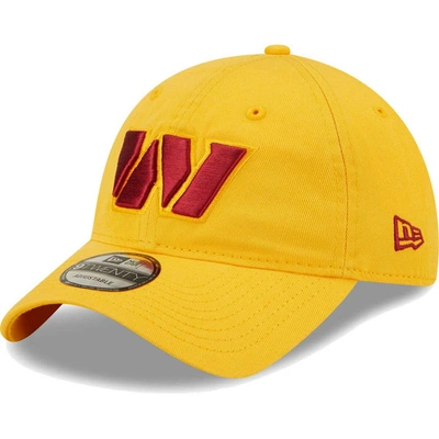 Shop New Era Gold Washington Commanders Icon Logo Core Classic 2.0 9twenty Adjustable Hat