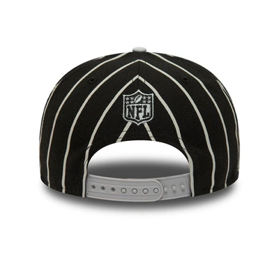 Shop New Era Black/gray Las Vegas Raiders Pinstripe City Arch 9fifty Snapback Hat