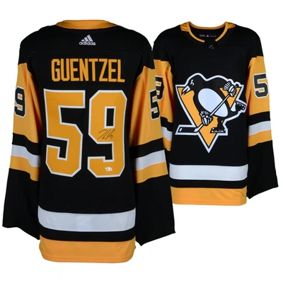 Shop Fanatics Authentic Jake Guentzel Pittsburgh Penguins Autographed Black Adidas Authentic Jersey