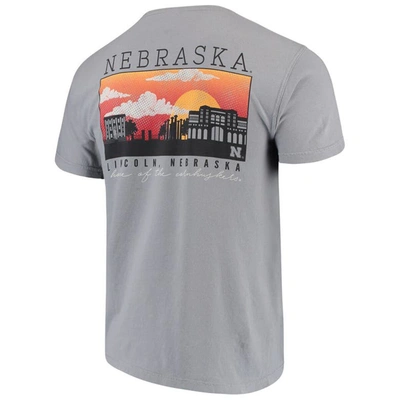 Shop Image One Gray Nebraska Huskers Comfort Colors Campus Scenery T-shirt