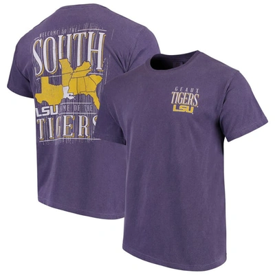 Shop Image One Purple Lsu Tigers Welcome To The South Comfort Colors T-shirt