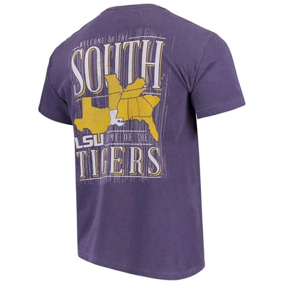 Shop Image One Purple Lsu Tigers Welcome To The South Comfort Colors T-shirt