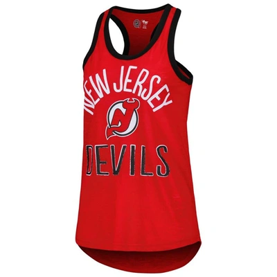 Shop G-iii 4her By Carl Banks Red New Jersey Devils First Base Racerback Scoop Neck Tank Top