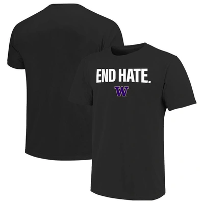 Shop Image One Black Washington Huskies End Hate T-shirt