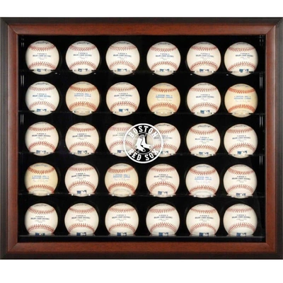 Shop Fanatics Authentic Boston Red Sox Logo Brown Framed 30-ball Display Case