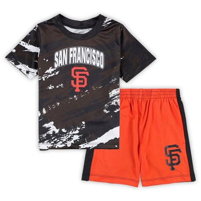 Shop Outerstuff Toddler Brown/orange San Francisco Giants Stealing Homebase 2.0 T-shirt & Shorts Set