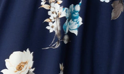 Kiyonna Vienna Maxi Dress In Navy Floral Print