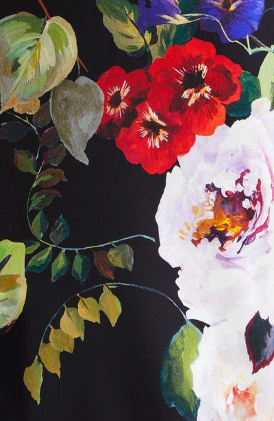 Dolce & Gabbana Floral Print Silk Midi Skirt In Hn4yaroseto Fdo Nero