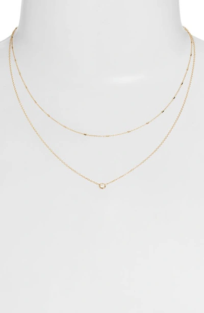 Shop Zoë Chicco Double Chain Necklace In Yellow Gold