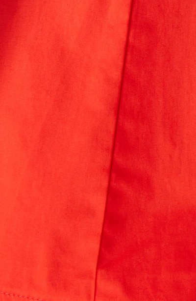 Shop Staud Wells Stretch Poplin Fit & Flare Dress In Red Rose