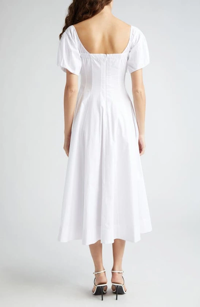 Shop Staud Palermo Off The Shoulder Stretch Poplin Dress In White