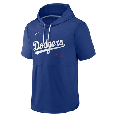 Shop Nike Royal Los Angeles Dodgers Springer Short Sleeve Team Pullover Hoodie