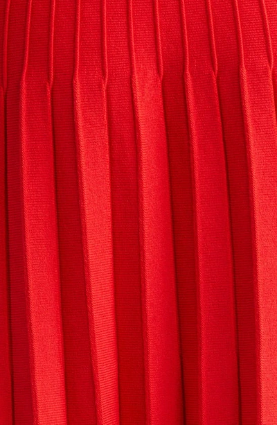 Shop Staud Ellison Pleat Effect Sweater Dress In Red Rose