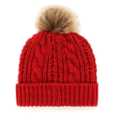 Shop 47 ' Red Atlanta Hawks Meeko Cuffed Knit Hat With Pom