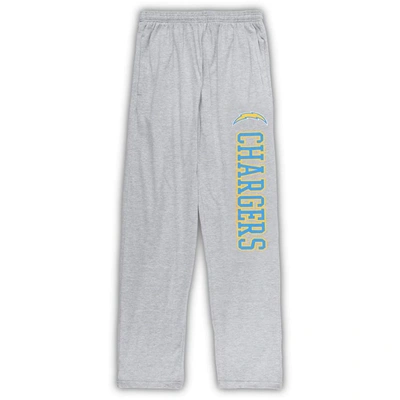 Shop Concepts Sport Powder Blue/heather Gray Los Angeles Chargers Big & Tall T-shirt & Pajama Pants Sleep