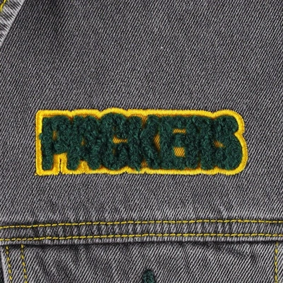 Shop The Wild Collective Denim Green Bay Packers Faded Button-up Jacket