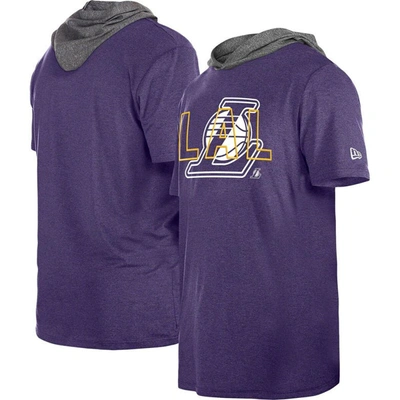 Shop New Era Purple Los Angeles Lakers Active Hoodie T-shirt
