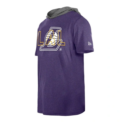 Shop New Era Purple Los Angeles Lakers Active Hoodie T-shirt