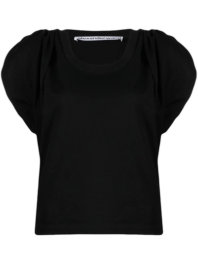 Shop Alexander Wang Draped Shoulder Sleeveless Top Clothing In 001 Black