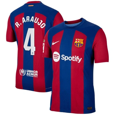Shop Nike Ronald Araujo Royal Barcelona 2023/24 Home Authentic Jersey