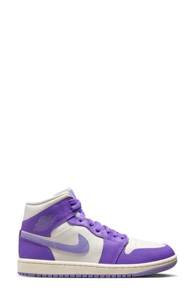 Shop Jordan Air  1 Mid Sneaker In Action Grape/ Sky Purple/ Sail