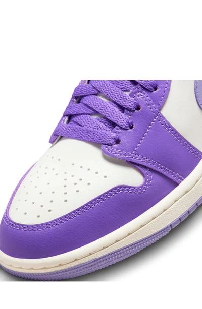 Shop Jordan Air  1 Mid Sneaker In Action Grape/ Sky Purple/ Sail