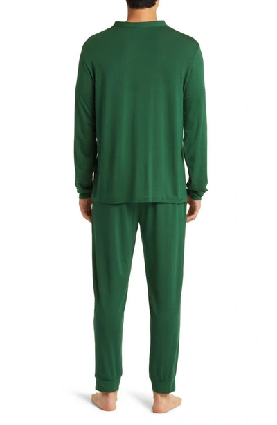 Shop Eberjey Henry Jersey Pajamas In Forest Green