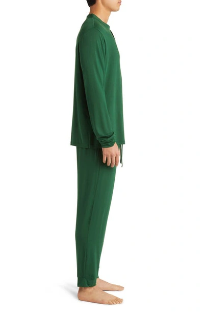 Shop Eberjey Henry Jersey Pajamas In Forest Green