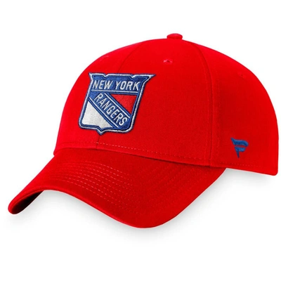 Shop Fanatics Branded Red New York Rangers Core Adjustable Hat