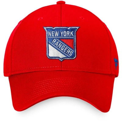 Shop Fanatics Branded Red New York Rangers Core Adjustable Hat