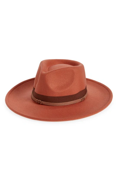 Shop Treasure & Bond Knot Trim Panama Hat In Rust Combo