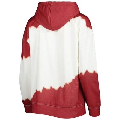 Shop Gameday Couture White/cardinal Arkansas Razorbacks For The Fun Double Dip-dyed Pullover Hoodie