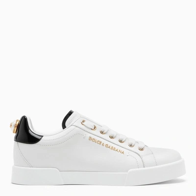 Shop Dolce & Gabbana Dolce&gabbana And Gold Low Sneakers In White