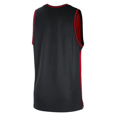 Shop Nike Red/black Chicago Bulls Courtside Versus Force Split Dna Performance Mesh Tank Top