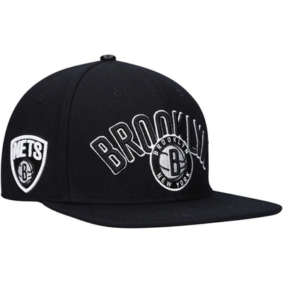 Shop Pro Standard Black Brooklyn Nets Wordmark Logo Snapback Hat