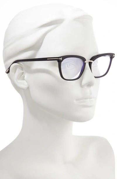 Shop Tom Ford 54mm Blue Light Blocking Glasses In Shiny Black/ Rose Gold