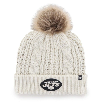 Shop 47 ' Cream New York Jets Meeko Cuffed Knit Hat